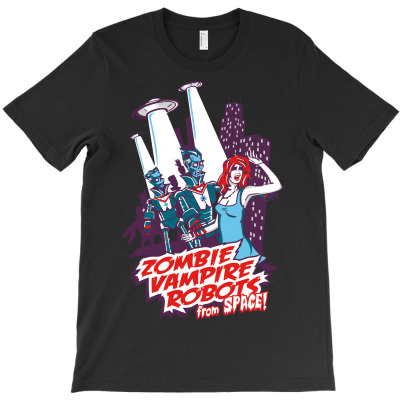Zombie Vampire Robots From Space T-shirt Designed By Dwi Irvansyah
