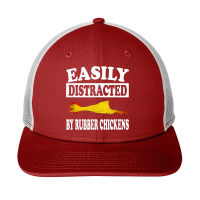 Easily Distracted By Rubber Chickens  Funny Gift Snapback Trucker Cap | Artistshot