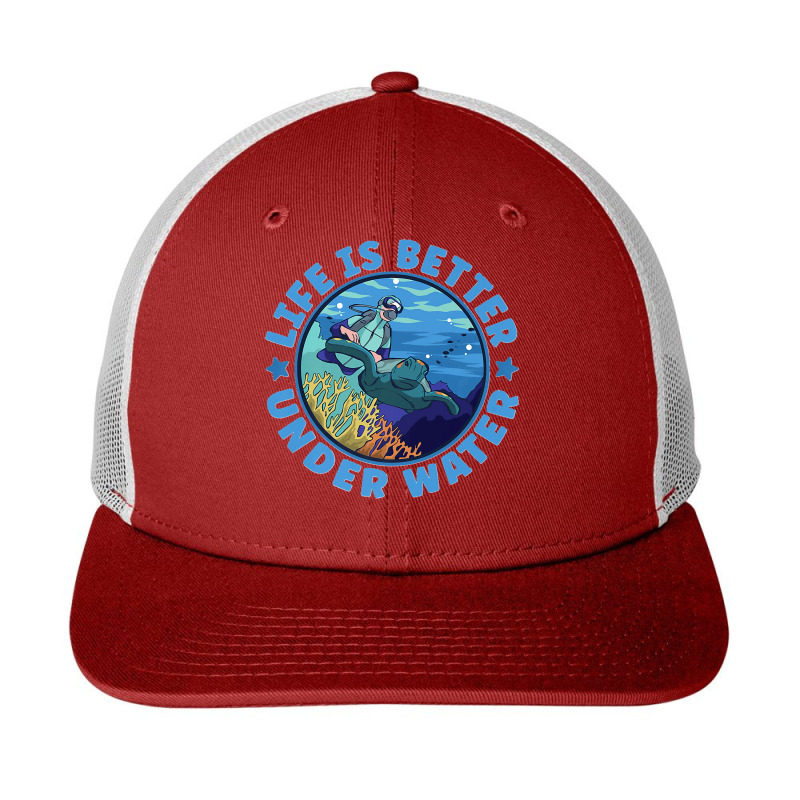 Life Is Better Under Water Marine Biology Scuba Diver Premium Snapback Trucker Cap | Artistshot