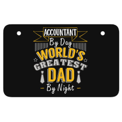 accountant by day world's createst dad by night t shirt ATV License Plate | Artistshot