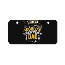 accountant by day world's createst dad by night t shirt Bicycle License Plate | Artistshot