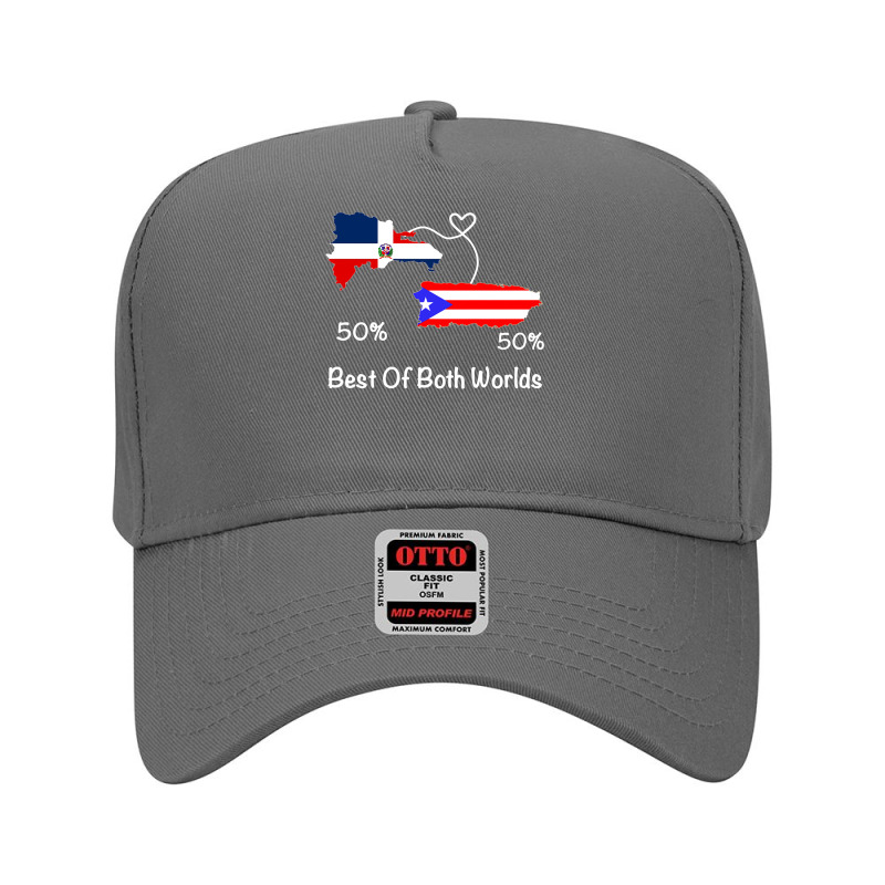 Half Puerto Rican Half Dominican Flag Map Combined Pr Rd Long Sleeve T Adjustable Baseball Cap by cm-arts | Artistshot