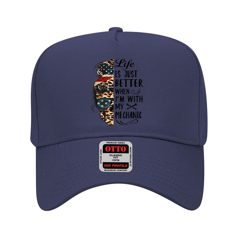 Life Is Just Better When I'm With My Mechanic Skull Adjustable Baseball Cap by cm-arts | Artistshot