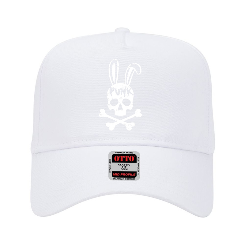 Punk Skull Rabbit Rock Music Aesthetic Subculture Rocker Adjustable Baseball Cap by cm-arts | Artistshot