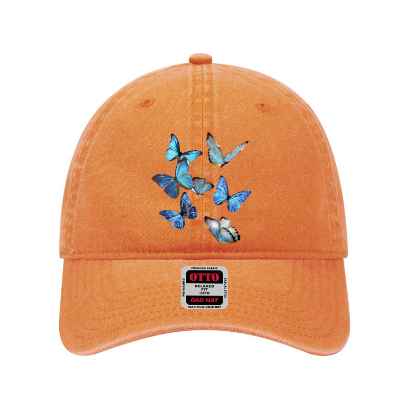 Blue Morpho Butterfly Swarm Lepidoptera Entomology Dyed Cap by AntoineDesign | Artistshot