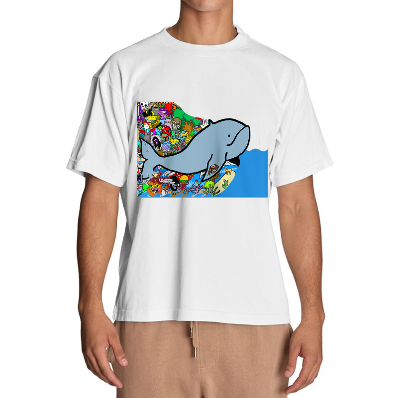 Blue Whale, Marine Sea Animal, Ocean Life, Surf, Art Work Raglan Baseb Urban Heavy T-shirt | Artistshot