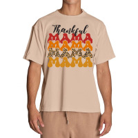 Thankful Mama Script Groovy Thanksgiving Fall Autumn Gift For Mother T Urban Heavy T-shirt | Artistshot