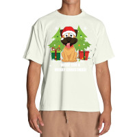 Funny Christmas Santa Dog Woof You A Merry Christmas Novelty Pullover Urban Heavy T-shirt | Artistshot