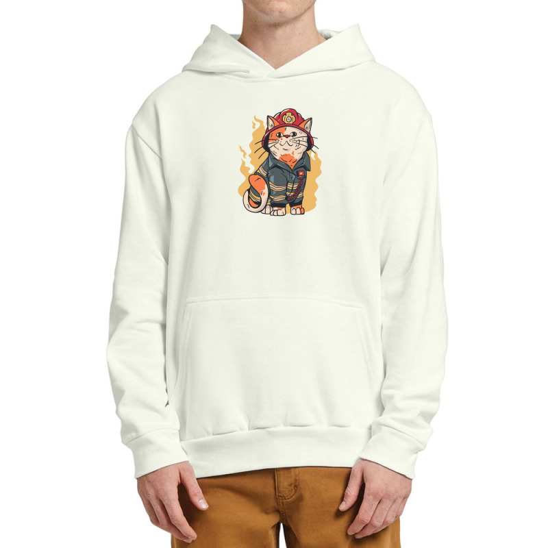 Firefighter Cat Urban Pullover Hoodie | Artistshot