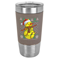 Funny Snowman Softball Christmas Ball Ugly Sweater Leatherette Tumbler | Artistshot