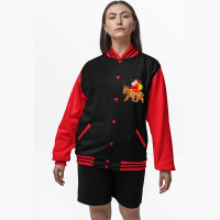 Lighting Xmas Santa Claus Riding Cocker Spaniel Christmas Bomber Jacket | Artistshot