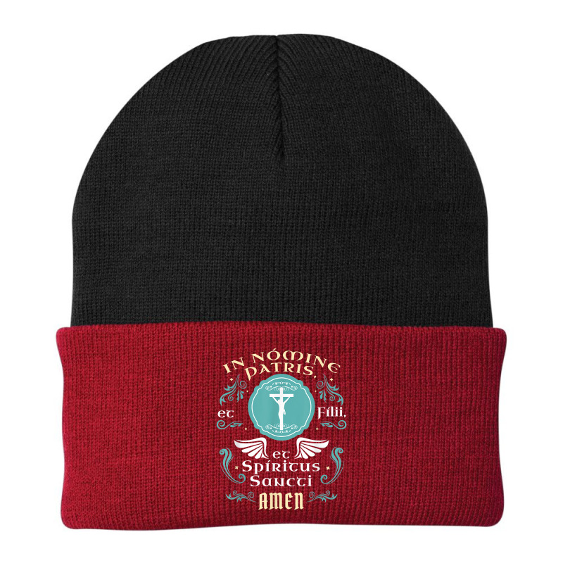 In Nomine Patris Et Filii Tradtional Latin Mass Catholic T Shirt Beanie by cm-arts | Artistshot