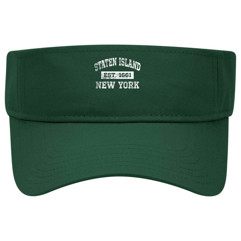 Staten Island New York T Est. 1661 Distressed Visor hat by trokeryth | Artistshot