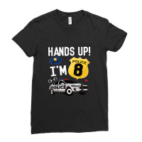 8th Birthday Policeman Boy Eight Year Old Police Officer Ladies Fitted T-shirt | Artistshot