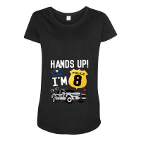 8th Birthday Policeman Boy Eight Year Old Police Officer Maternity Scoop Neck T-shirt | Artistshot