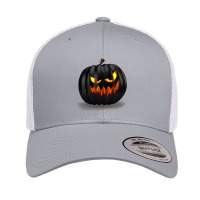 Scary Jack O Lantern Halloween Retro Trucker Cap | Artistshot