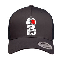 Funny Internal Organ Under The Skeleton Rib Cage Halloween Retro Trucker Cap | Artistshot