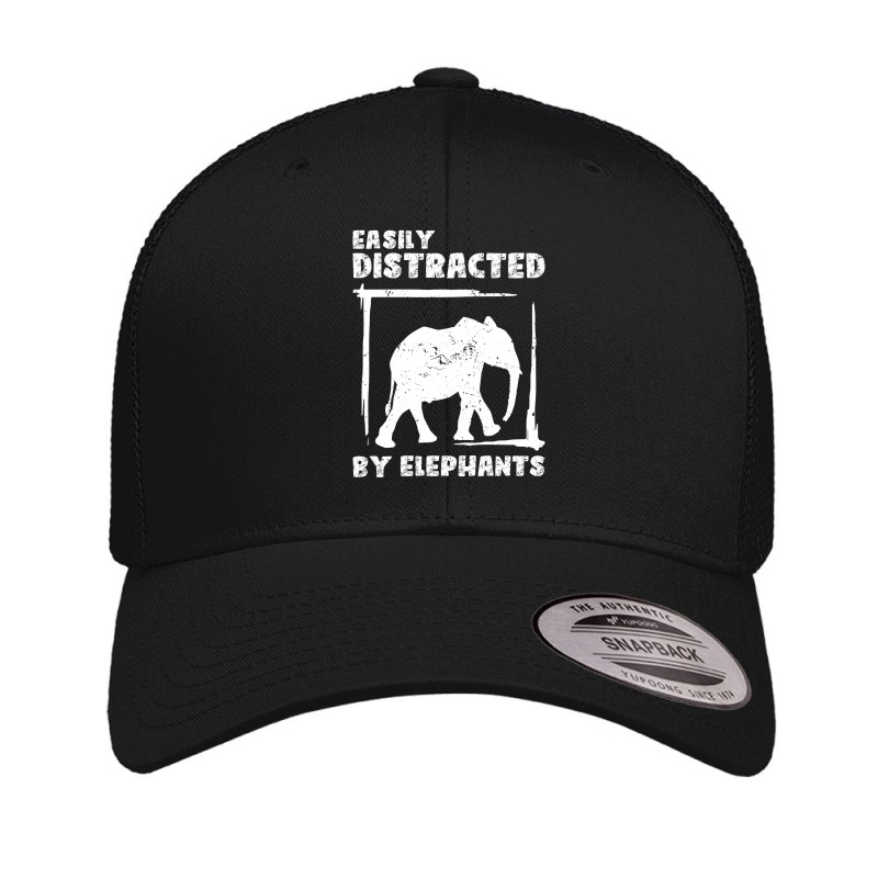 Easily Distracted By Elephants | Funny Zoo Retro Trucker Cap | Artistshot