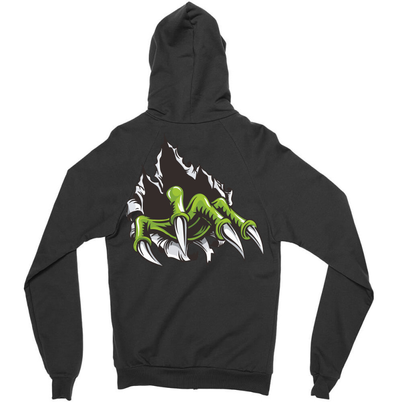 Green Monster Hand Zipper Hoodie | Artistshot