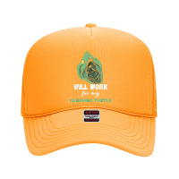 Snapping Turtle Will Work For Snapping Turtle Lover Reptile T Shirt Foam Trucker Hat | Artistshot