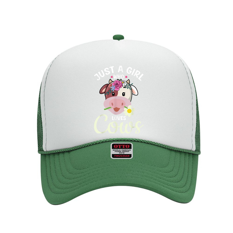 Funny Just A Girl Who Loves Cows Cow Farmer Farm Women Foam Trucker Hat by MadisonDesign | Artistshot