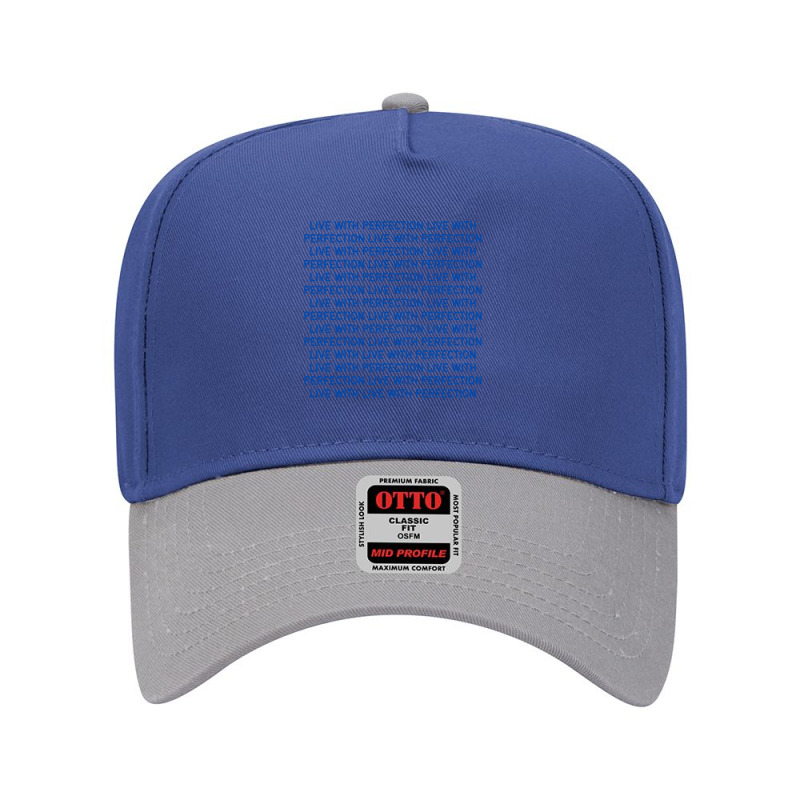 Live With Perfection Blue Pattern Aesthetic Adjustable Baseball Cap | Artistshot