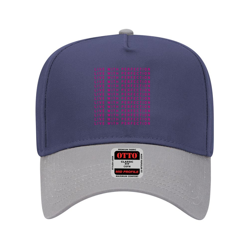 Live With Perfection Pink Typography Pattern Aesthetic Adjustable Baseball Cap | Artistshot