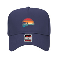 Retro Acoustic Guitar Lake Sunset Guitarist Music Lover Adjustable Baseball Cap | Artistshot