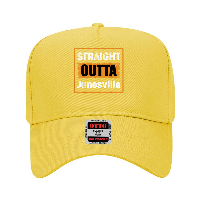 Straight Outta Janesville Wisconsin Usa Retro Vintage Humor T Shirt Adjustable Baseball Cap by cm-arts | Artistshot