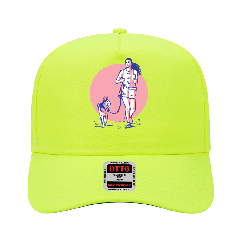 Amazing Woman Running With Her Dog Adjustable Baseball Cap by cm-arts | Artistshot