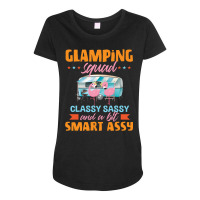 Glamping Squad Classy Sassy And A Bit Smart Assy Cute Flamingo Camping Maternity Scoop Neck T-shirt | Artistshot