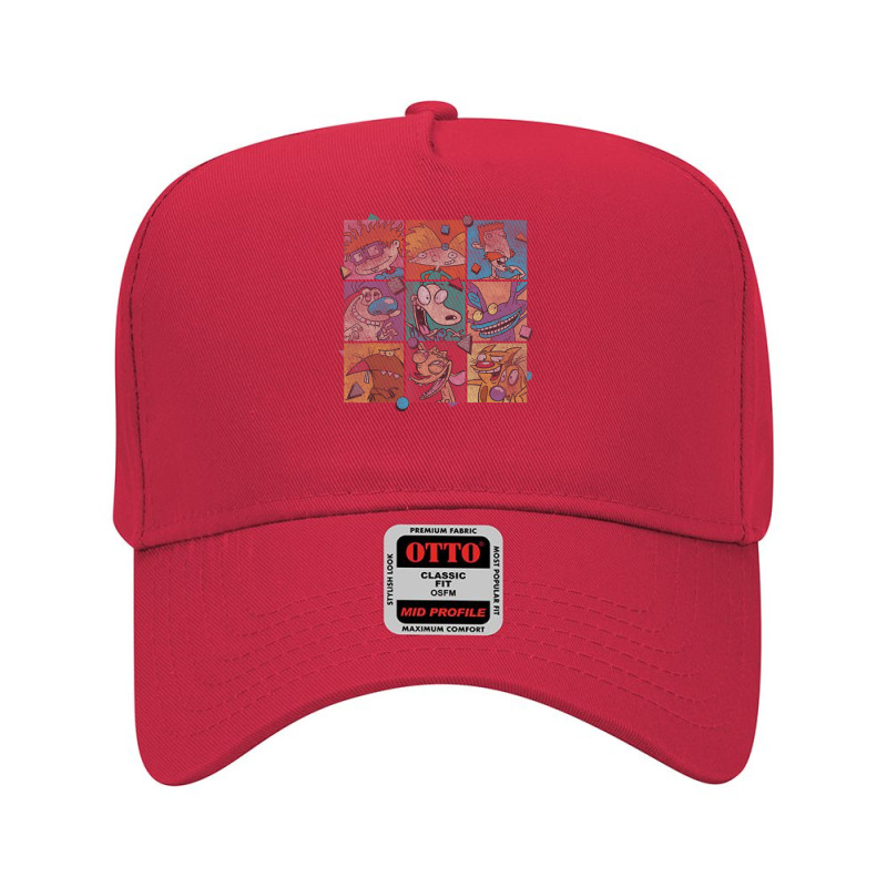 Nick Rewind 90's Character Grid Collage Adjustable Baseball Cap by buiduchai | Artistshot