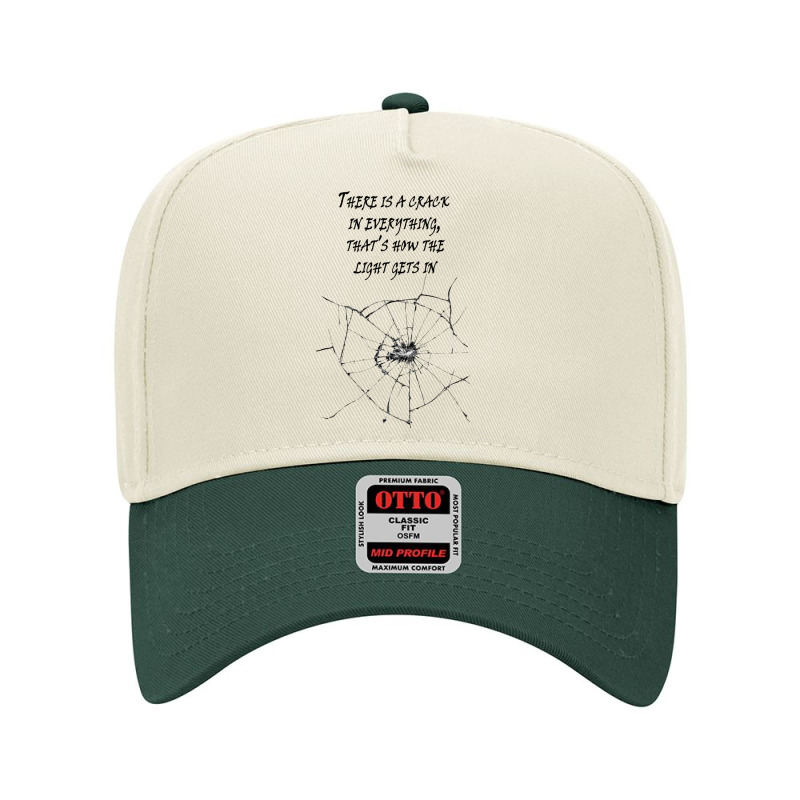 Leonard Cohen, “there Is A Crack In Everything, That’s How The Lig Adjustable Baseball Cap | Artistshot