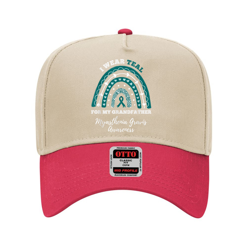 Rainbow I Wear Teal Grandfather Myasthenia Gravis Awareness Adjustable Baseball Cap | Artistshot