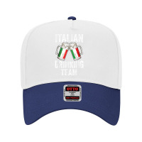 Italian Drinking Team Salute Italy Flag Funny Oktoberfest T Adjustable Baseball Cap | Artistshot