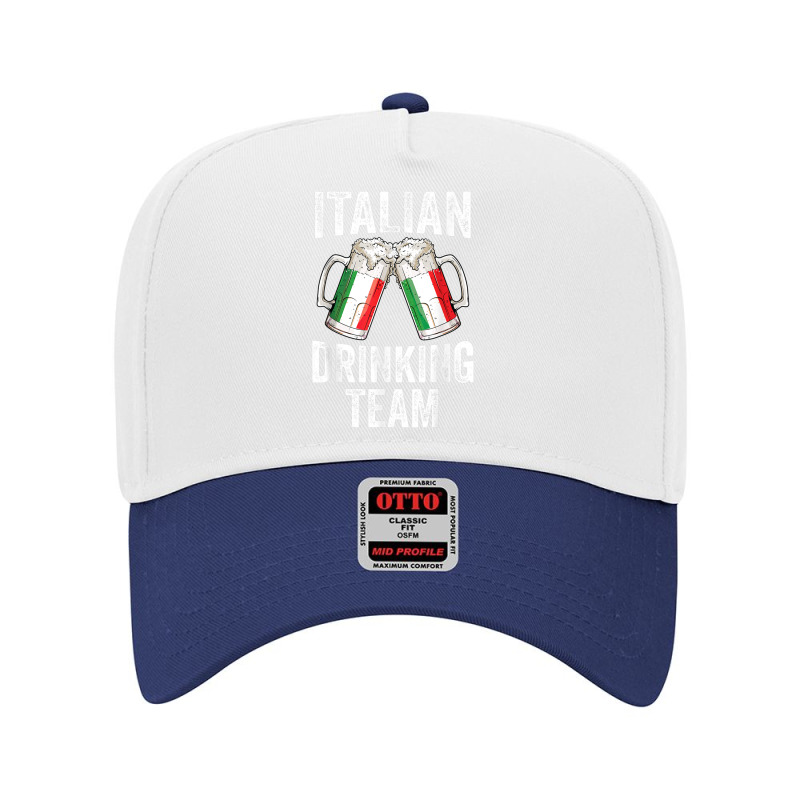 Italian Drinking Team Salute Italy Flag Funny Oktoberfest T Adjustable Baseball Cap by MikaelaLynnHolbrook | Artistshot