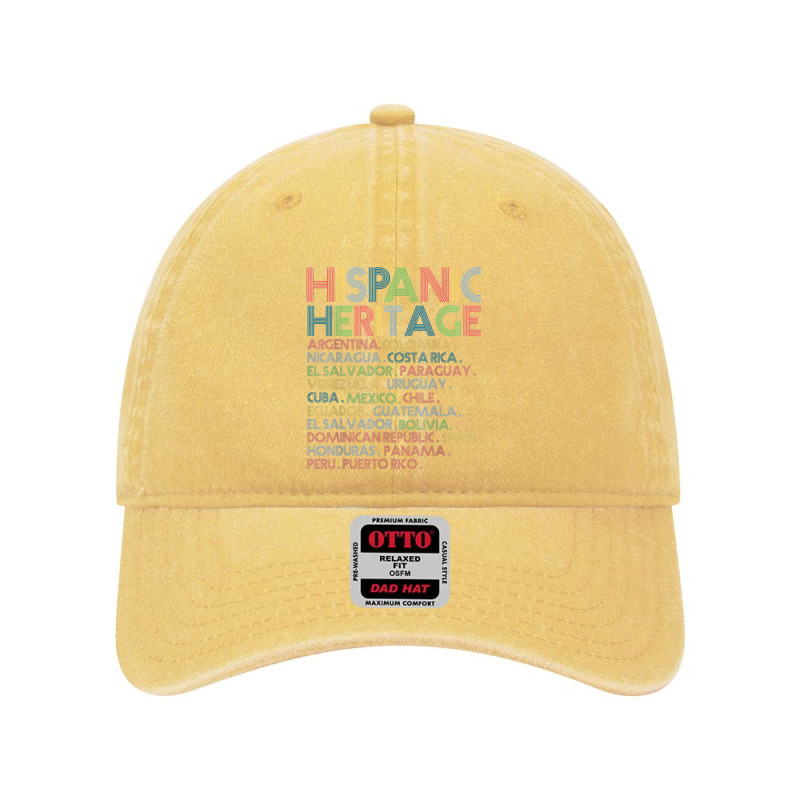 Hispanic Heritage Month Latino Countries Names Retro Vintage T Shirt Dyed Cap by Hana237 | Artistshot