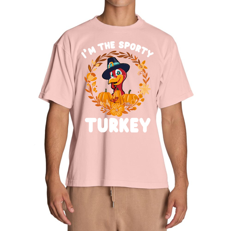 Thanksgiving Turkey I'm The Sporty Turkey Funny Turkey Day Gift Urban Heavy T-shirt | Artistshot