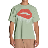 Dripping Lips Bling Rhinestone Woman Girl Birthday Urban Heavy T-shirt | Artistshot