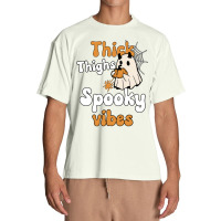 Thick Thighs Spooky Vibes Thick Thighs Spooky Vibes - Retro Groovy Vin Urban Heavy T-shirt | Artistshot