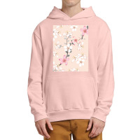 Seamless Pattern Pink Wild Flowers Isolated Pastel Urban Pullover Hoodie | Artistshot