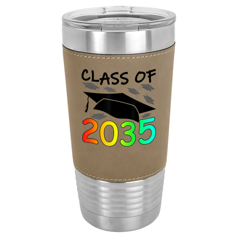 Graduation Class Of 2035 Hand Prints Space Pre-k -12th Grade Leatherette Tumbler | Artistshot