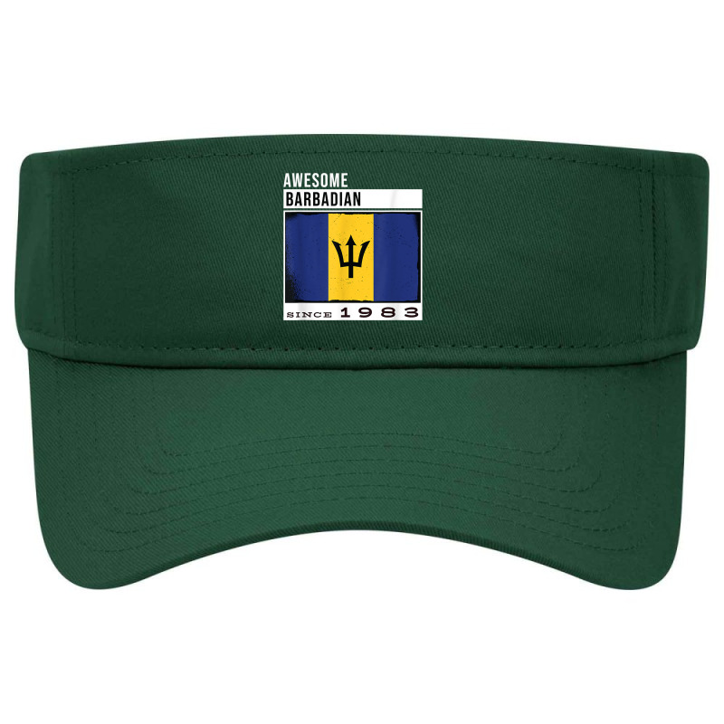 Awesome Barbadian Since 1983   Barbadian 39th Birthday T Shirt Visor hat by spizerrleppleq | Artistshot