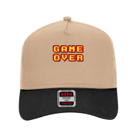 Game Over Vintage Retro Video Games Gaming Gift Arcade T Shirt Mesh Back Trucker Hat | Artistshot