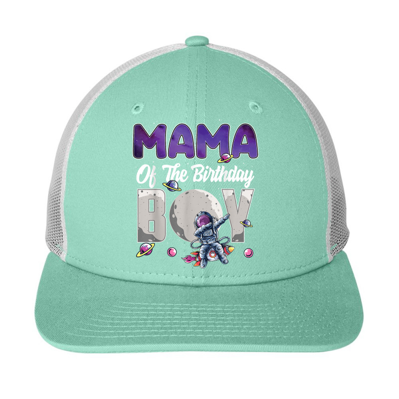 Mama Of The Birthday Astronaut Boy Space Theme T Shirt Snapback Trucker Cap | Artistshot