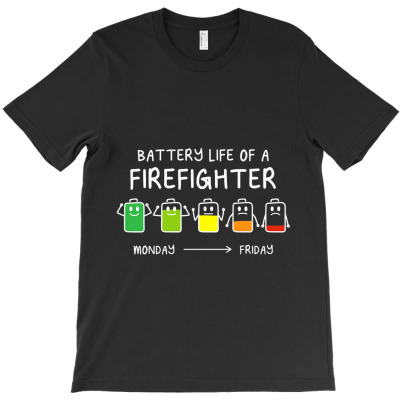 Battery Life Of A Firefighter Funny Fireman Humor Premium T-shirt Designed By Yuh2105
