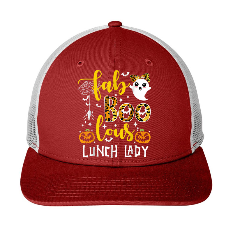 Leopard Fab Boo Lous Lunch Lady Team Teacher Spooky Season Snapback Trucker Cap by MadisonDesign | Artistshot