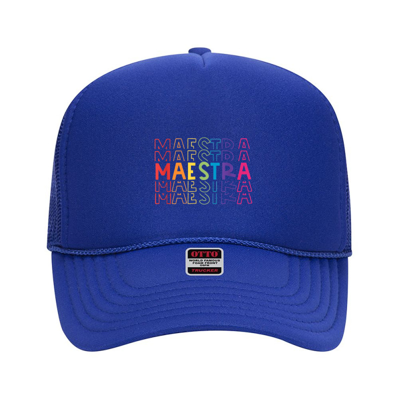 Maestra Spanish Bilingual Teacher Rainbow Back To School Foam Trucker Hat by MadisonDesign | Artistshot