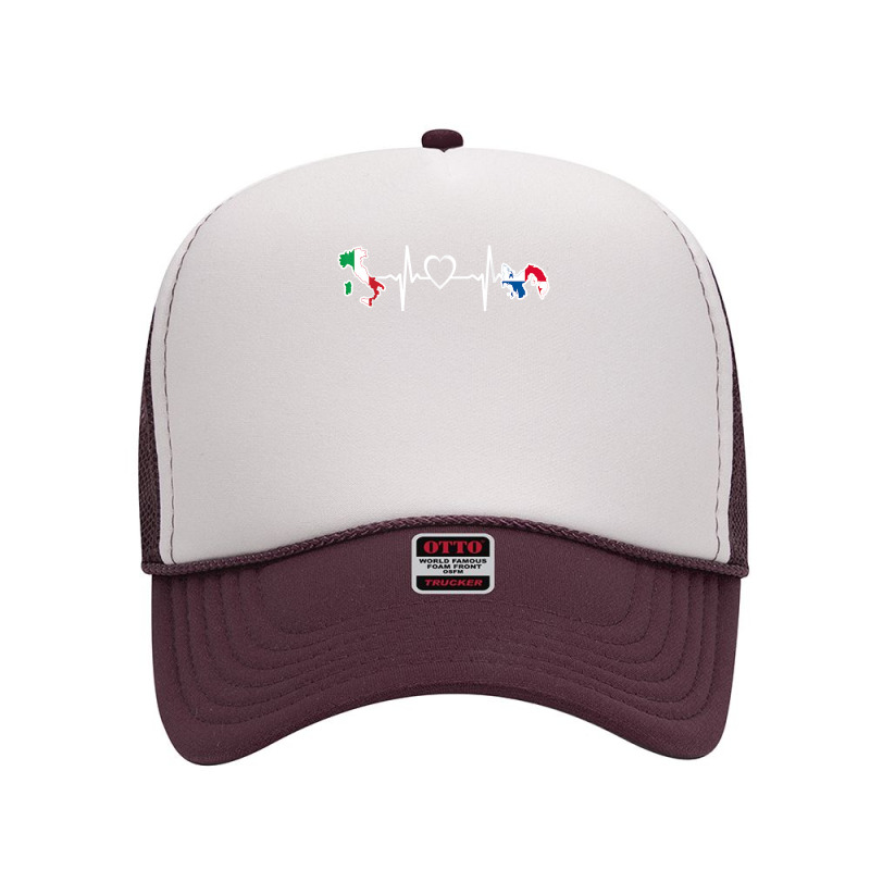 Italy Panama Flag Italian Panamanian Heartbeat T Shirt Foam Trucker Hat by dubrayhecallezhd | Artistshot