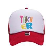 Teacher Colorful Distressed Leopard Lightning Bolt Trendy Foam Trucker Hat | Artistshot